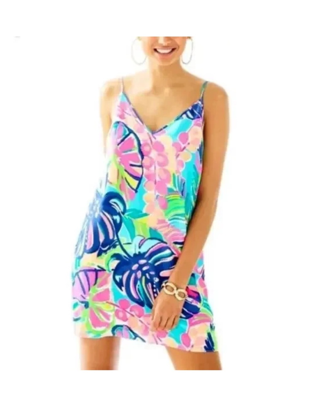 Lilly Pulitzer Lela Exotic Garden Silk Floral Slip Dress